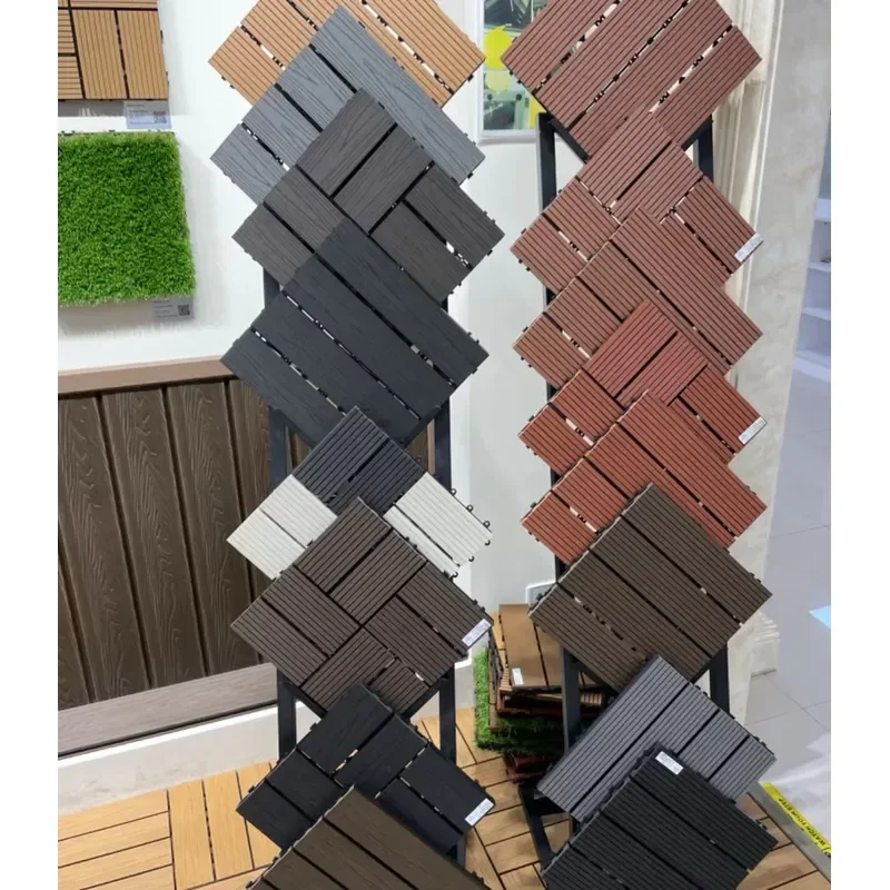 Modern WPC DIY Composite Decking Tiles Outdoor Garden Waterproof Eco-Friendly Easy Click Installation Moisture Wear Resistant