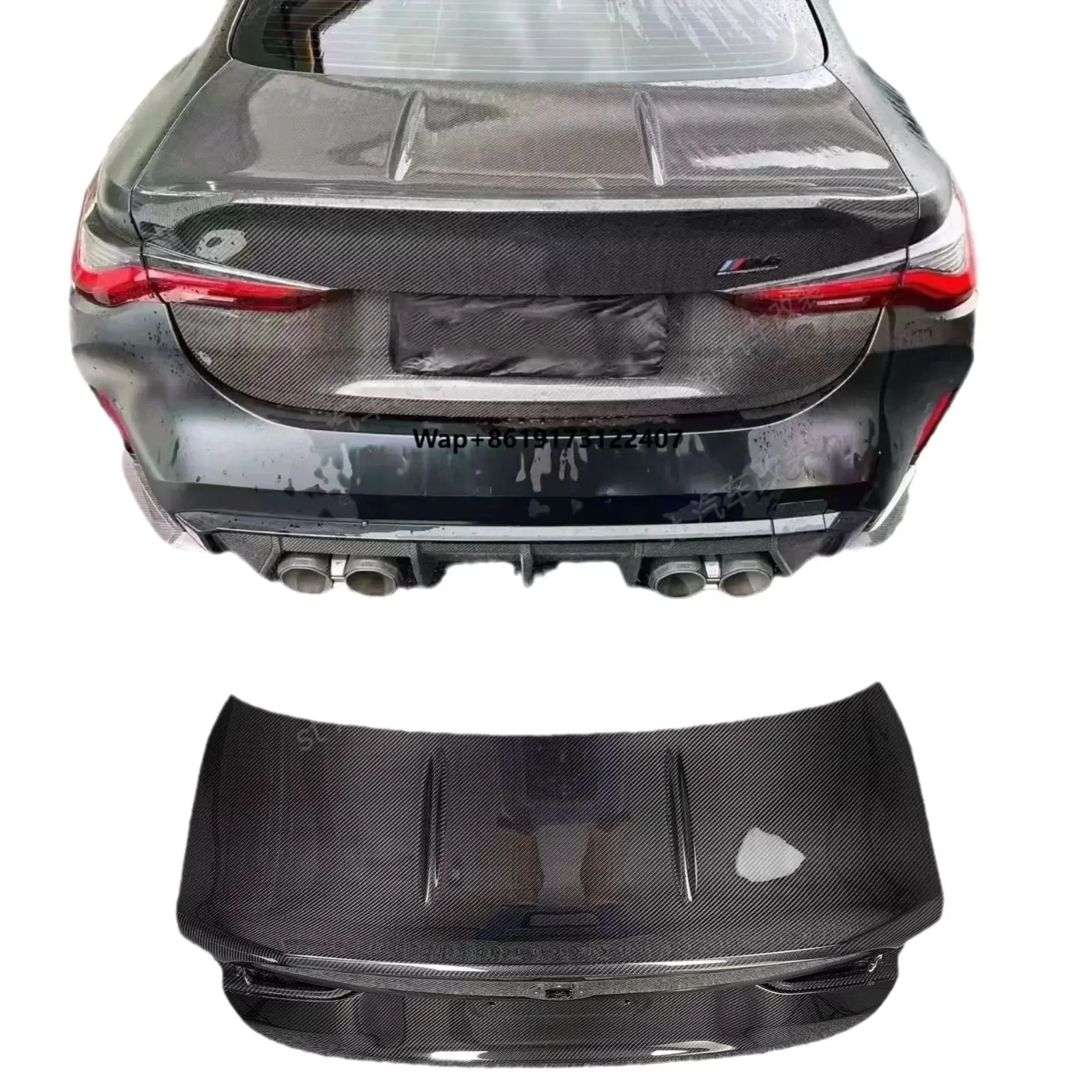 

Dry Carbon Fiber CSL Style Rear Trunk LID Cover for M2 M3 M4 G80 G82 G83 G87 Rear Spoiler Trunk Cover