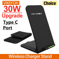 30W Wireless Charger Stand Pad For iPhone 16 15 14 13 12 Pro XR 8 X XS Max Samsung Xiaomi Induction Fast Charging Dock Station