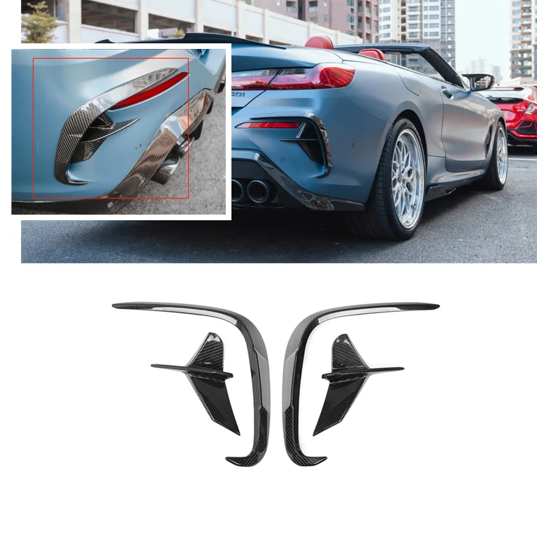 100% Dry Carbon Fiber G14  Rear bumper Upper Splitters  for BMW  8 Series G14 G15 G16 2020+ Car Rear Bumper Canards