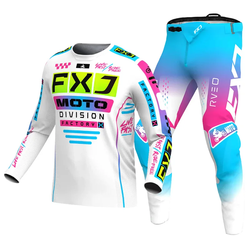 

Motocross Jersey Pant white Mens Women pink black Combo racing suit Off-road MX DH BMX ATV MTB Enduro Motorcycle mountain