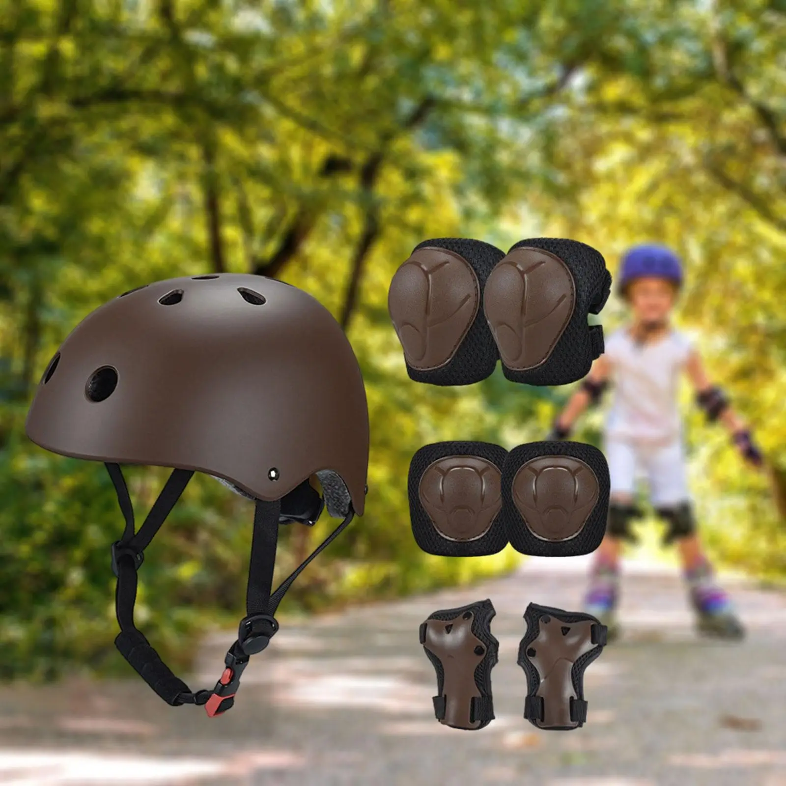 

7Pcs Protective Gear Kids Bike Helmet and Pads Set Roller Skate Protection