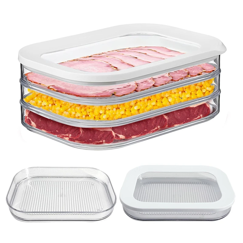 Food Storage Boxes With Lid For Delimeat, Bacon, Lunch Meat, Fruits,Vegetables,Cold Cuts And Fruits Storage Containers
