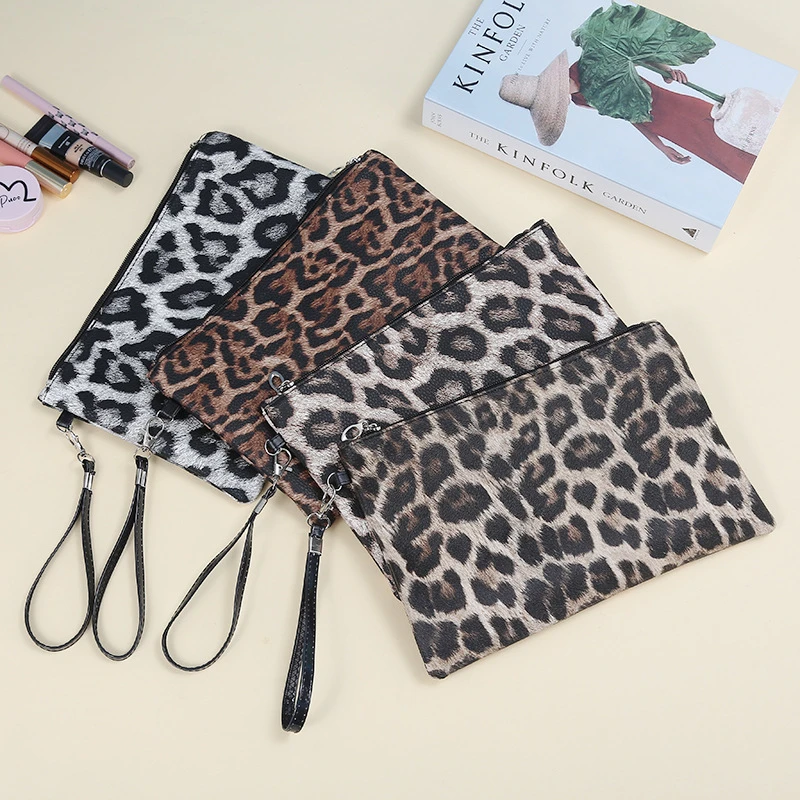 

Leopard Square Envelope Bag Casual Handbag Zipper Clutch Bag Women Cosmetic Organizer Storage Pouch Bag