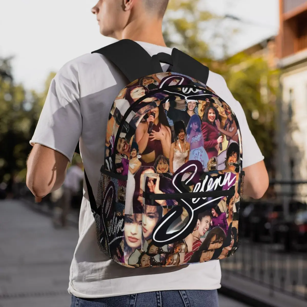 Selena Quintanilla Sakura Student Backpack School Bag Hiking Travel Daypack for Boys Girls Fashion Bookbag Shoulder Bags