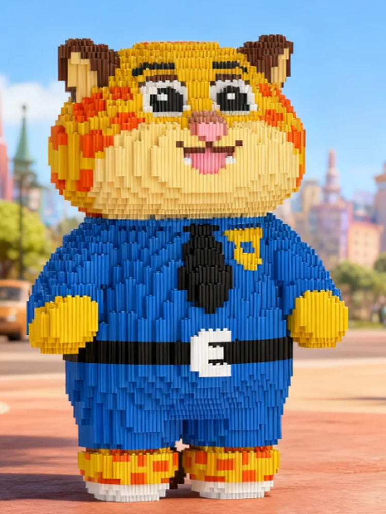 

ChaoDa Leopard Police Officer Building Blos Animal Ci High Difficul Assembly Toy Gift for Boys And Girls Large Size