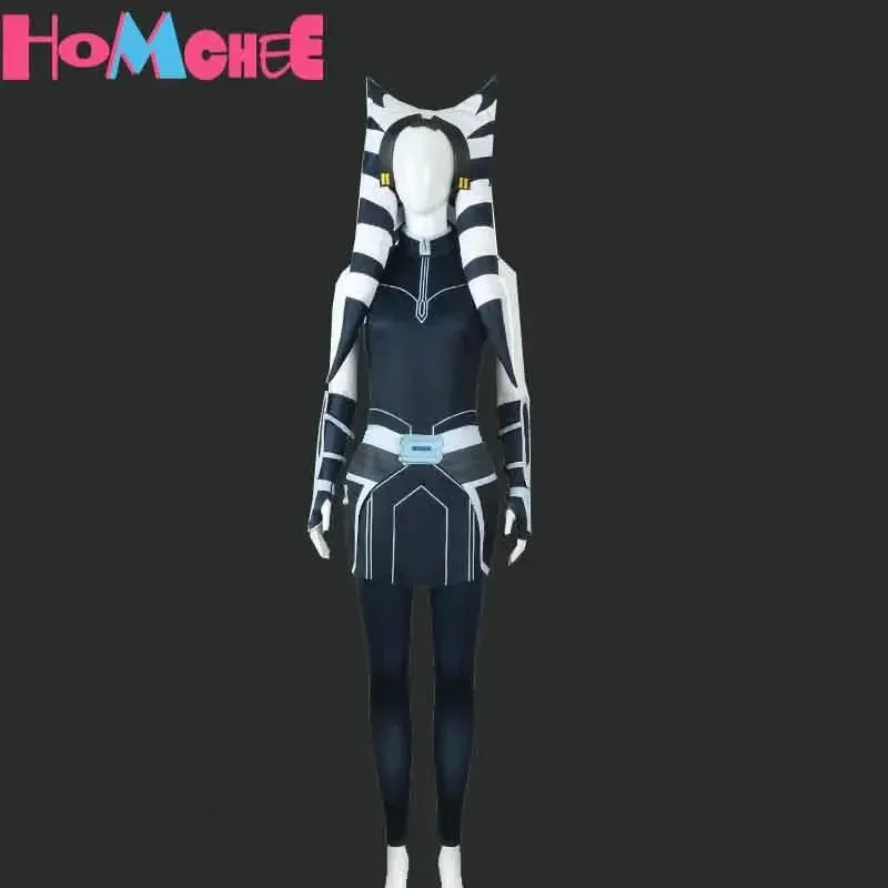 

Laku Adult Ahsoka Tano Cosplay Costume Halloween Anakin Cosplay Costume Full Set Include Hat for Comic Con Ahsoka Outfits