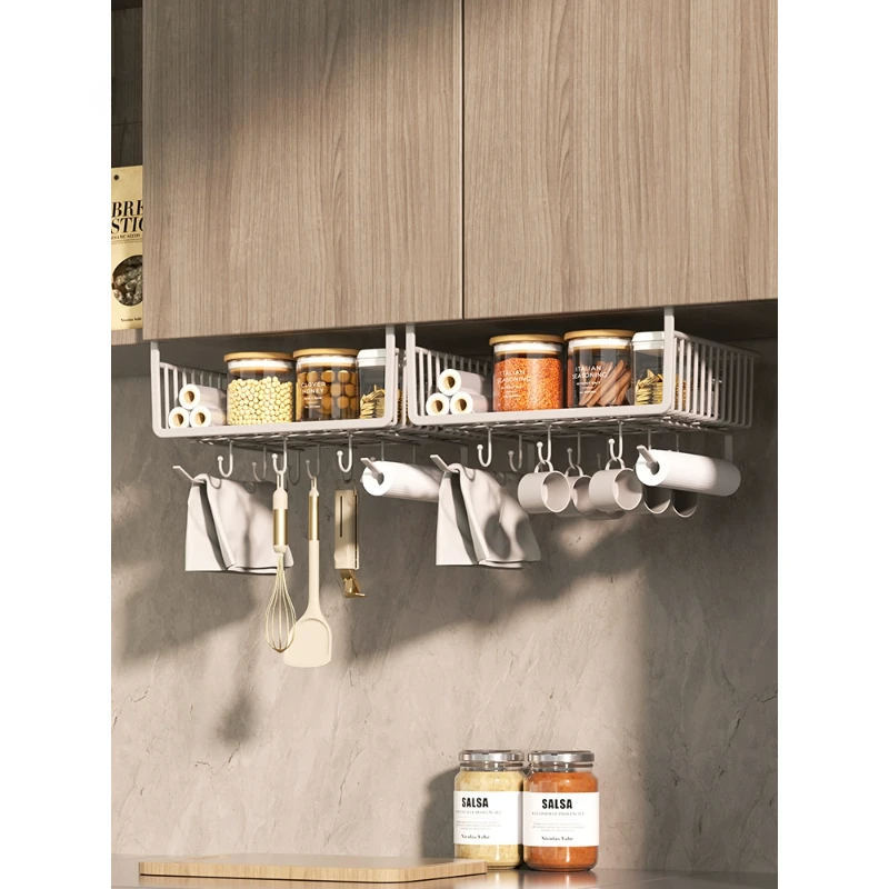 

Wuming Kitchen Storage Shelf Storage Artifacts Hanging Layered Hanging Basket Inside Cabinet Hanging Paper Hanging Shelf Under