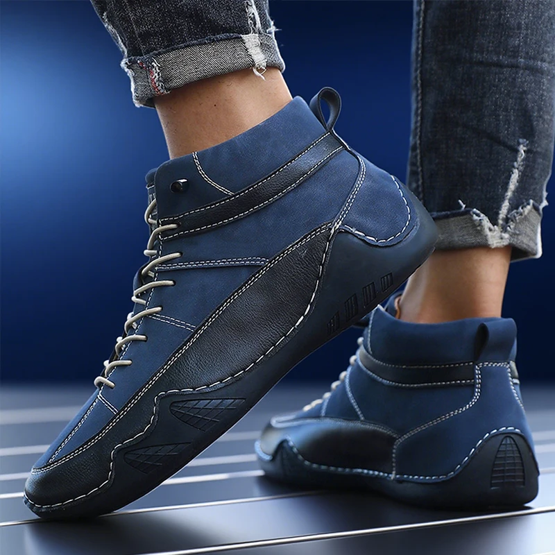 Men's Hiking Boots Outdoor Hiking Anti Slip Training Work Shoes Green Thick Soled Sports Shoes 2025 New Autumn and Winter Boots image 4