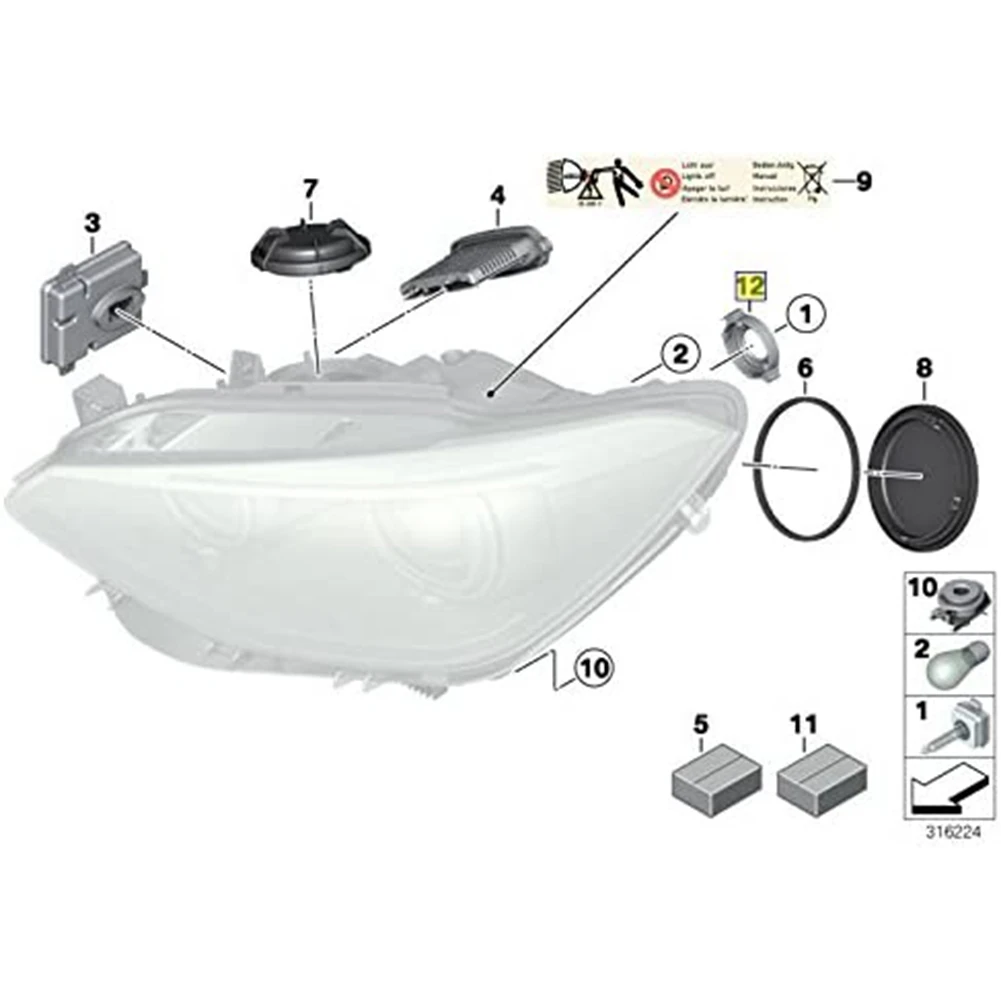 2 pz D1S D3S Xenon HID portalampada adattatore adattatore Clip anello fermo 63117162087 per BMW 1 3 5 7 serie X5 X6