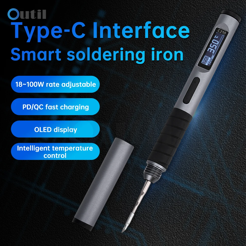 DC 9-20V Intelligent Soldering Iron 100W Constant Temperature Soldering Station Soldering Pen supports PD/QC Type-C fast chargin