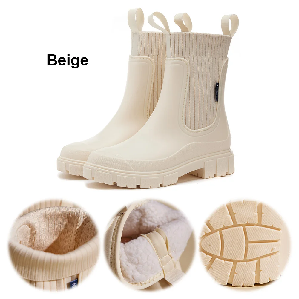 

Women's Rain Boots Anti-Slipping Garden Shoes Waterproof Ankle Rain Shoes Rubber Wellington Boots Outdoor Work Shoes