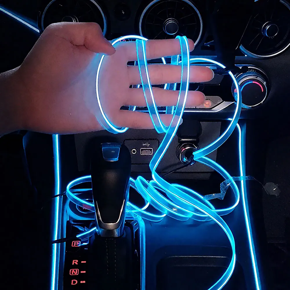 

Автоматический интерьерный Стайлинг RGB Светодиодная лента Центральное управление Приборный светильник USB Волоконно-оптическая атмосферная лампа Поддержка управления через приложение