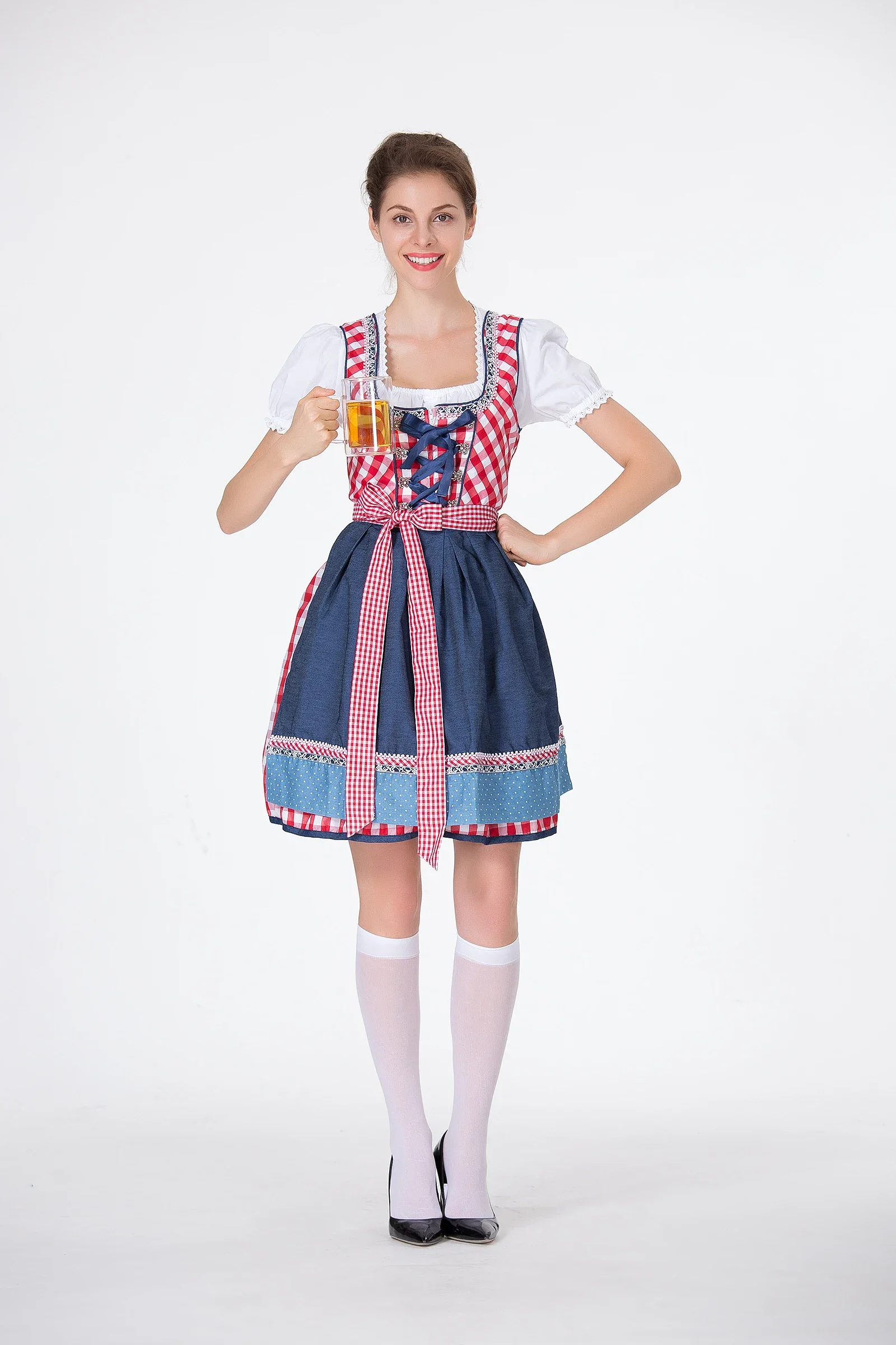 Plus Size piwo kobieta seksowna stroje na Oktoberfest festiwal piwa sukienka pokojówka Cosplay Halloween kelnerka Carnaval przebranie