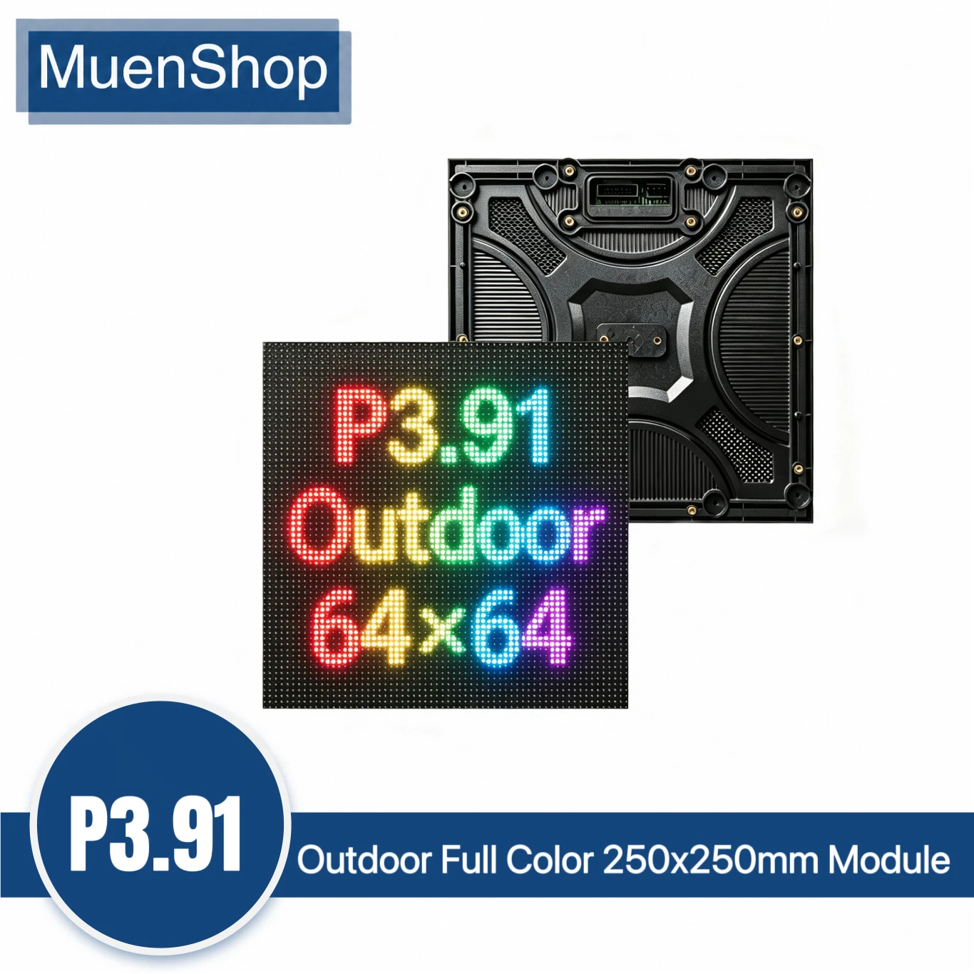 2pcs LED Display Module P3.91 Outdoor Full Color 250 X 250mm 16 Scan 64 X 64 Pixels SMD P3.91 LED Panel Module