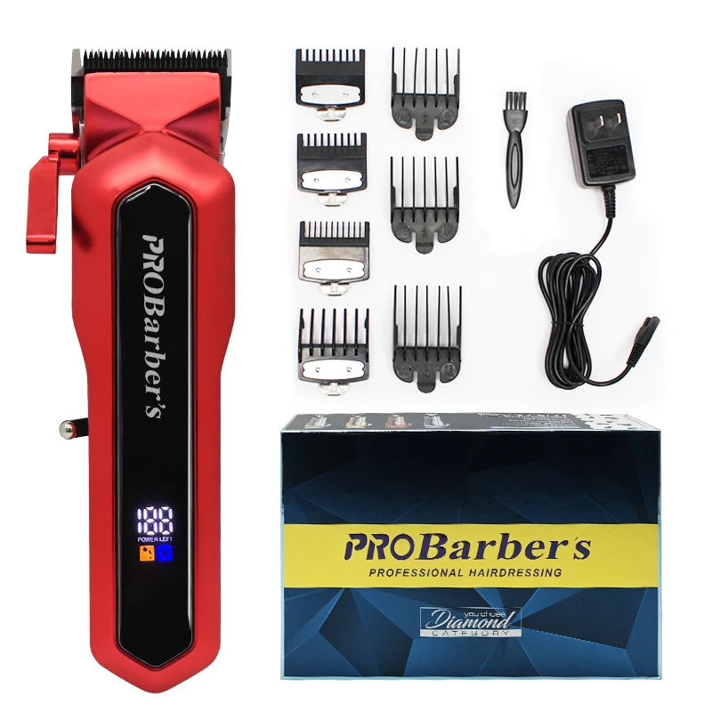 Elétrica sem fio LED cabelo aparador para homens, Clippers profissionais, corte de cabelo, Salon Grooming Kit, à prova d'água