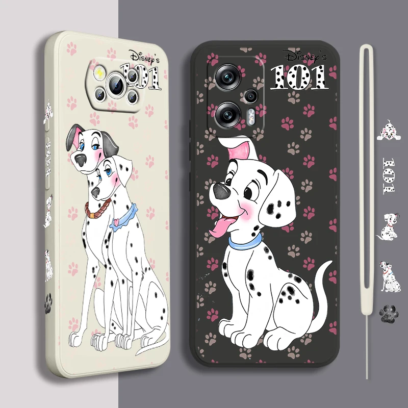 101 Dalmatians Cartoon For Xiaomi POCO X5 M5 C40 M4 X4 F4 C40 X3 NFC F3 GT M4 M3 Pro C3 4G 5G Liquid Left Rope Phone Case Fundas