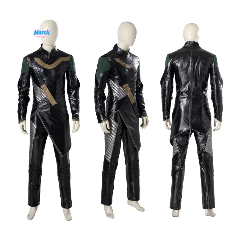 

Disguise Loki Cosplay Costume Leather Coat Top Pants Full Set and Individual Items Are Sold Halloween Man Outfit Custom Amde