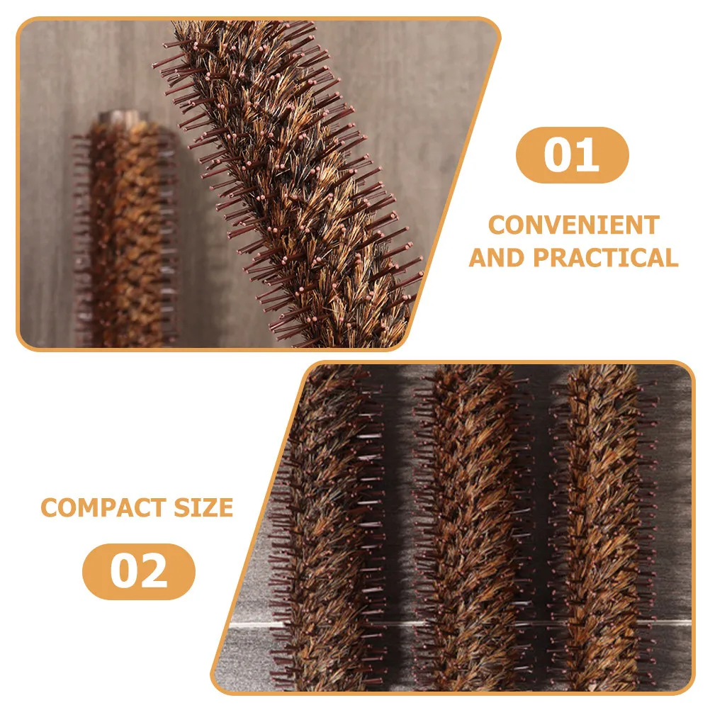 

Roller Comb for Wet and Dry Hair Wooden Handle Round Brush for Blow Drying Curly Hair Styling Detangling Women