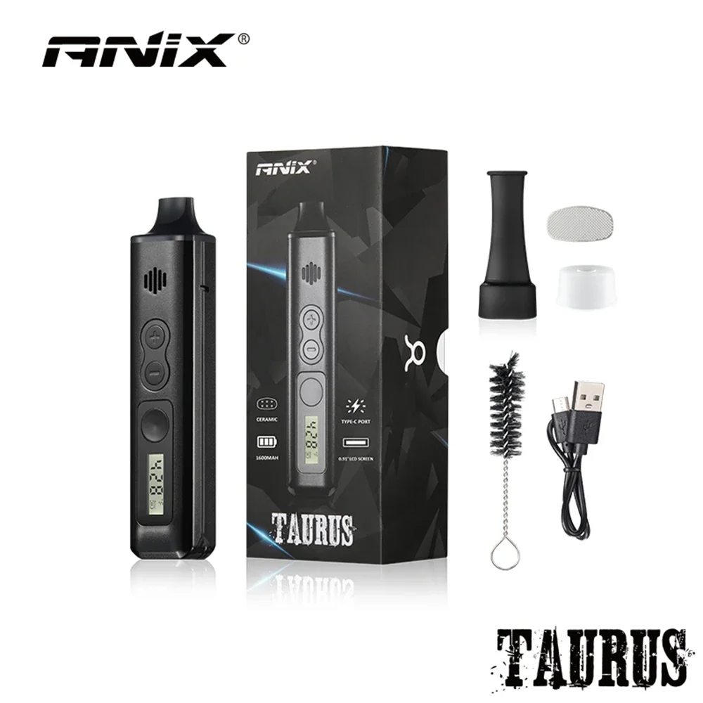 Dry Herb Vaporizer Electronic Cigarette TAURUS Vape Pen 1300mAh Battery Kit Herbal Vaporizer Vapor Black Mamba BLK Curer ANIX