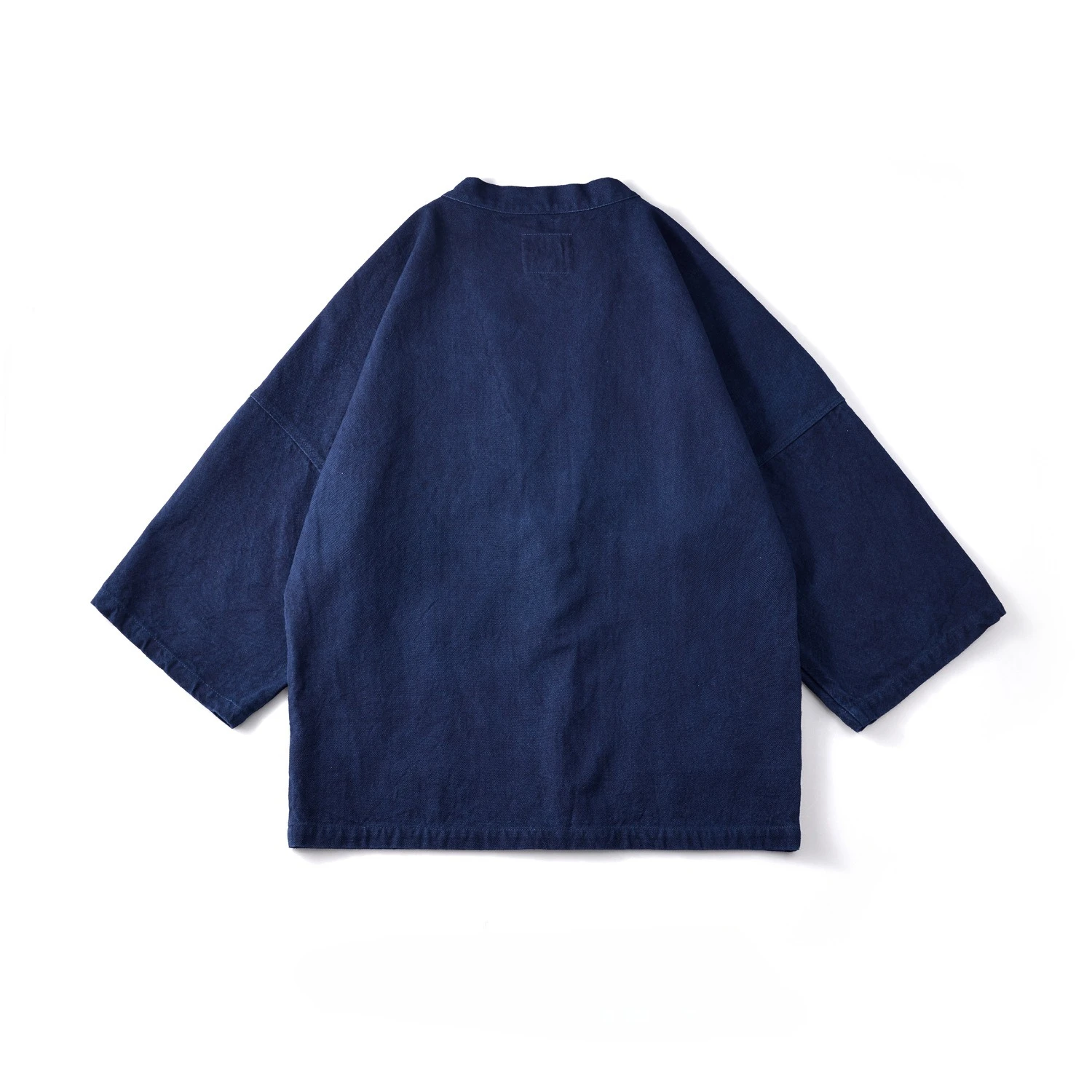 Japanese Style Indigo Dyed Cotton Linen Haori, Vintage Kimono Jacket for Men and Women