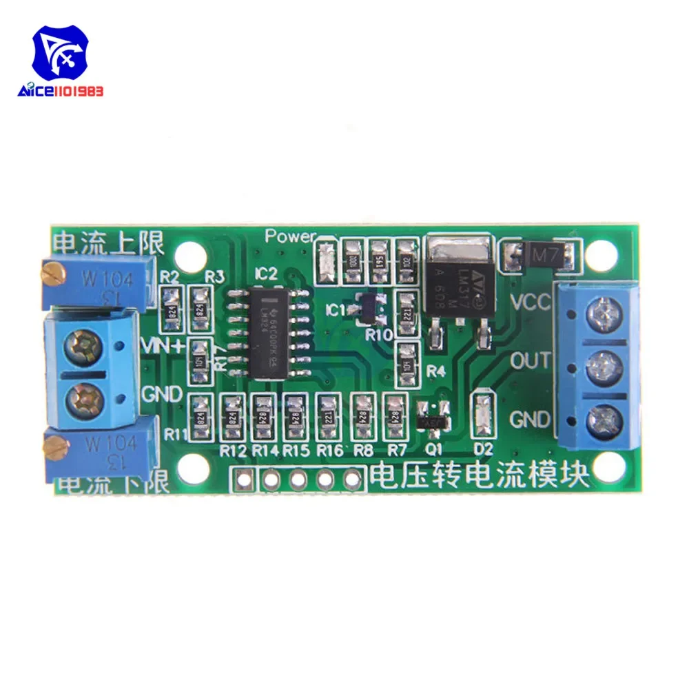 Modulo segnale trasmettitore da tensione a corrente di conversione lineare da 0-5V a 4-20mA DC 12V-24V scheda isolata