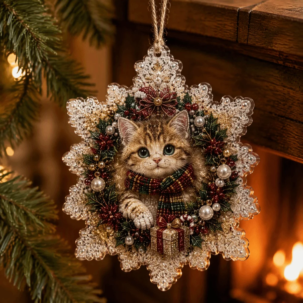 Winter Acrylic Diamond Painting Kits Festive Sparkle Christmas Ornaments Entry-level Handmade Craft DIY Hanging Pendant Office