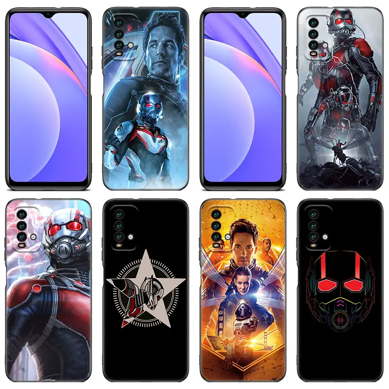 Marvel Ant Man Black Phone Case For Xiaomi Mi POCO X5 X4 X3 NFC F4 F3 GT 5G C50 C55 C40 F1 M5 M5S M4 M3 F2 Pro 5G Cover