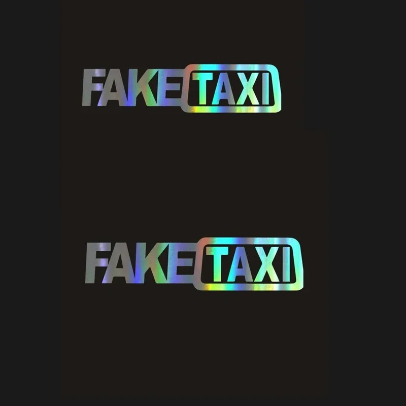 2 x искусственная такси забавная наклейка для автомобиля, наклейка для гоночной машины, Виниловая наклейка, автомобильное украшение, водонепроницаемые солнцезащитные аксессуары, 20 см * 15 см