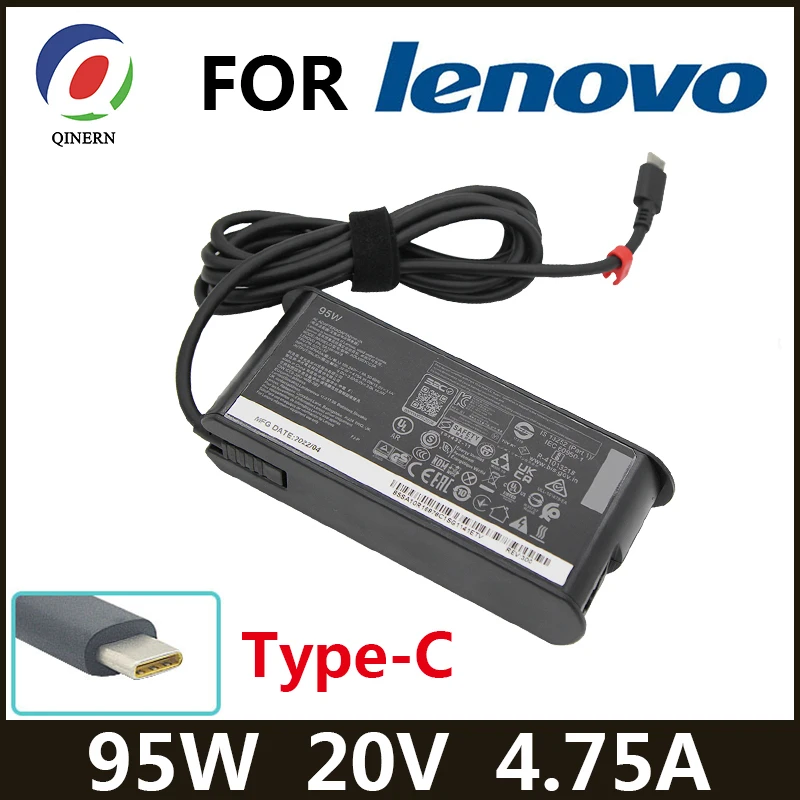 20V 4.75A 95W USB Type C PD Charger Laptop Power Supply Adapter for Lenovo Asus Hp Samsung Y740S-15IRH Y9000X Y740S