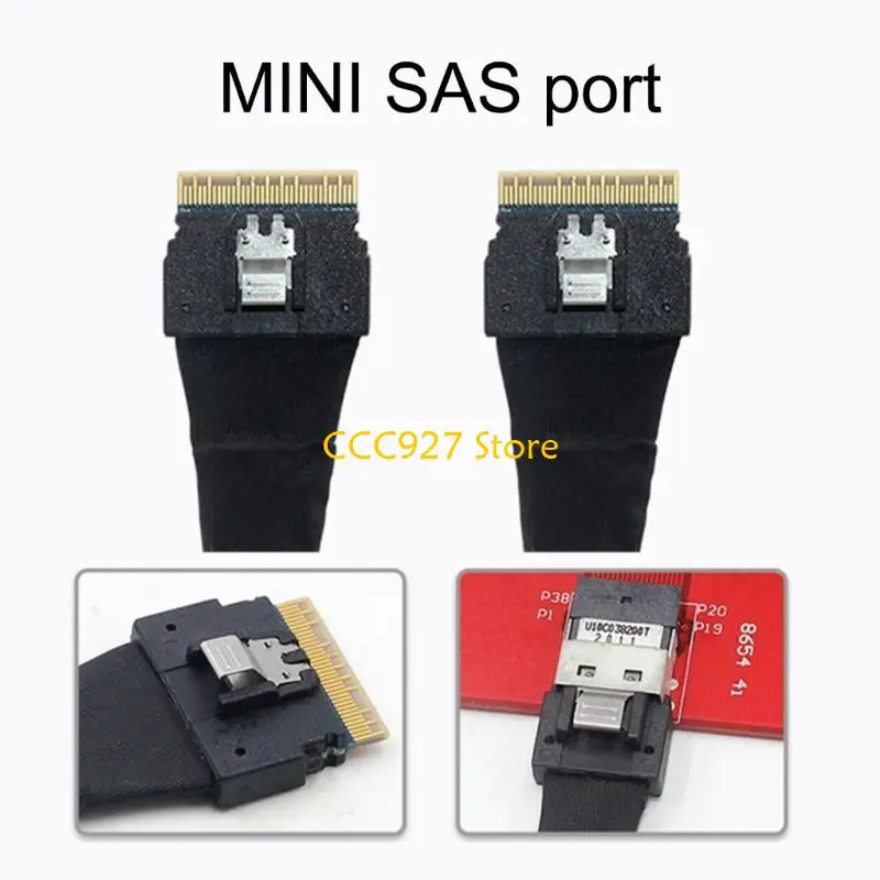 B03F SFF-8654 Slimline 8i 74Pin Male to 74Pin SFF-8654 SAS4.0 Male Extender Cable 50cm/80cm Internal Server Cable