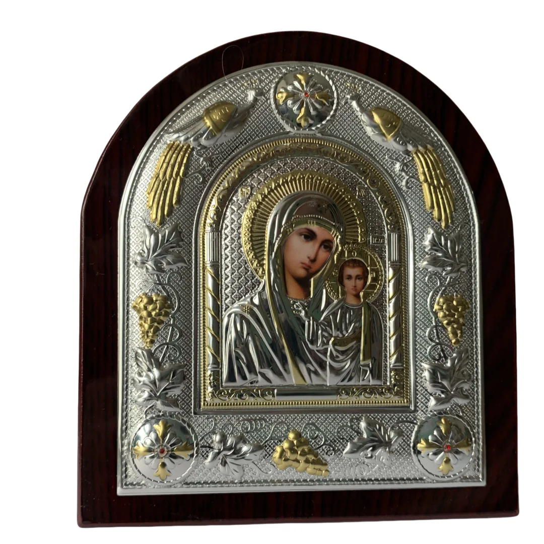 Virgin Mary Icon Aluminum Sheet Jesus Church Utensils Religious Catholic Orthodox Decoration Christmas Easter Decor