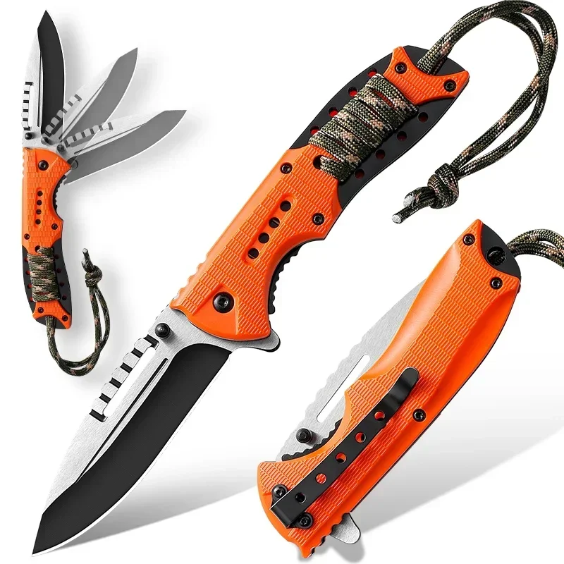 folding knife with non-slip handle EDC camping hiking pocket knife for camping outdoor activities