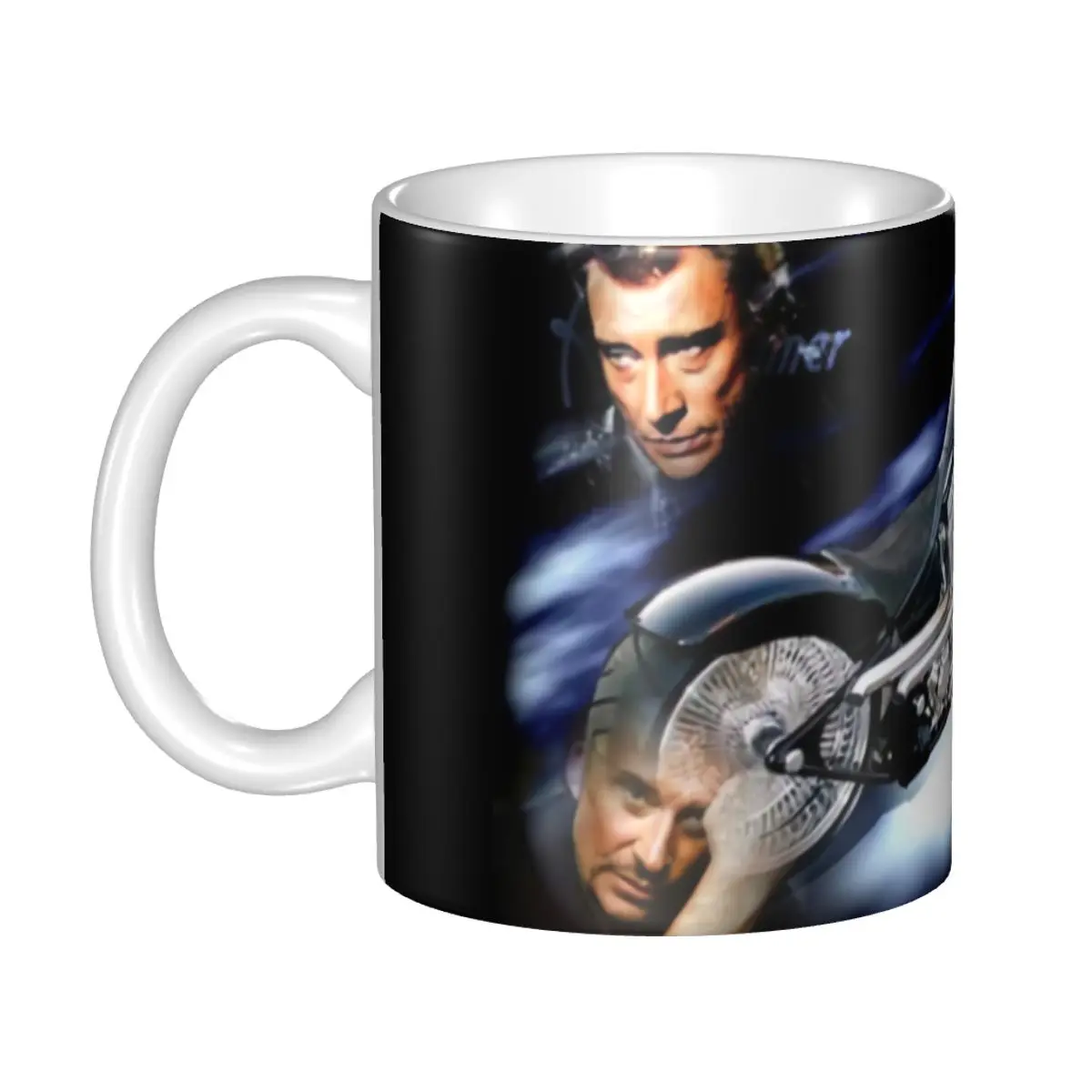 

Custom Johnny Hallyday Mugs DIY French Singer Rock Music Ceramic Milk Tea Coffee Cup Outdoor Work Camping Tea Mug