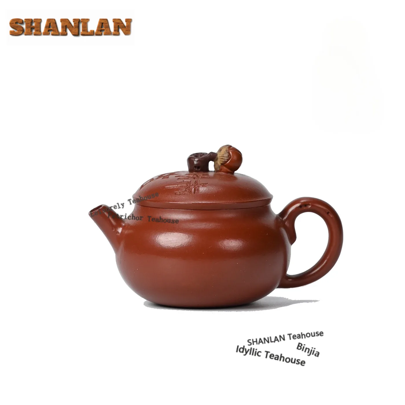 120ML Antique Yixing Purple Clay Teapot Handmade Carved Persimmon Pot Raw Ore Dahongpao Mud Kettle Zisha Tea Set Cha Collection