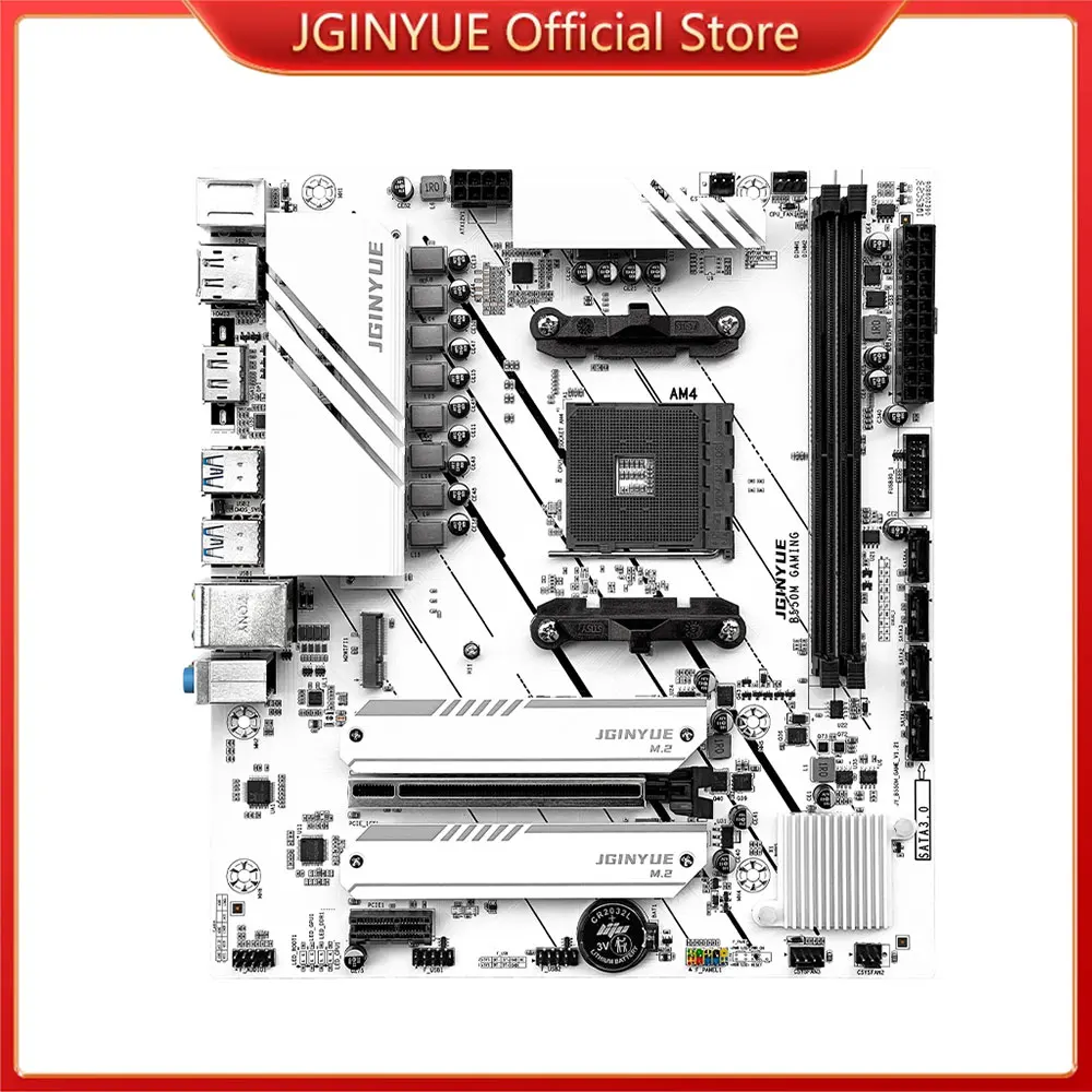 JGINYUE AMD B550 M-ATX Motherboard supports Ryzen R5 4000/5000 series processors DDR4 RAM Desktop PC PCI-E 4.0 B550M GAMING