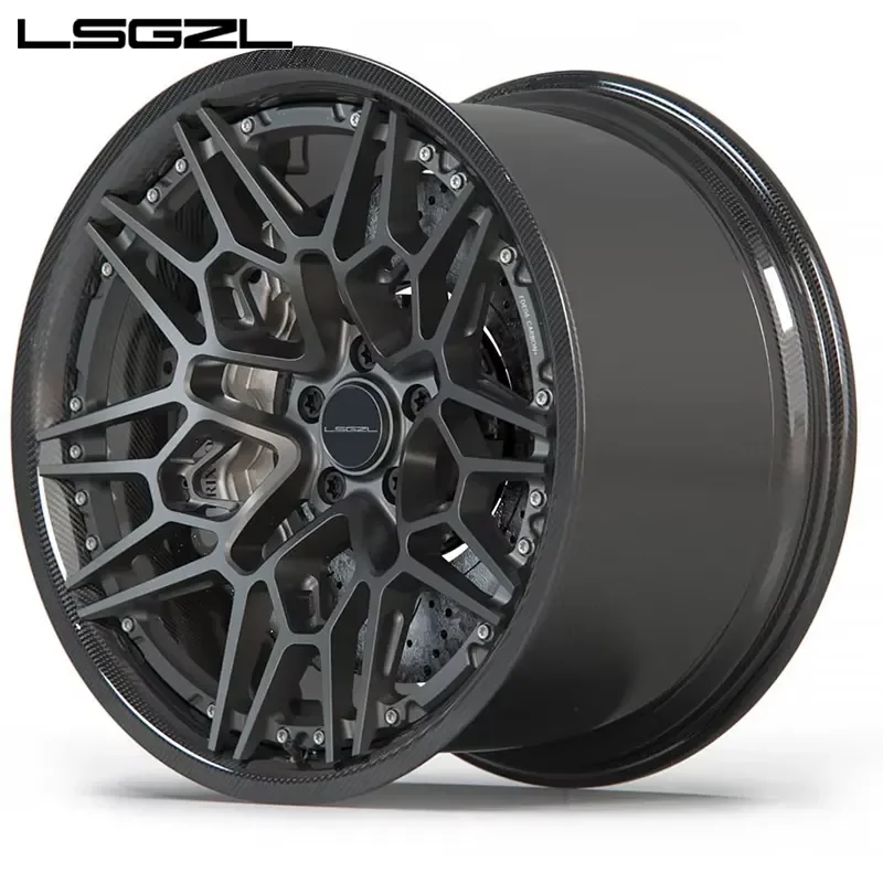 i LSGZL Custom 18-26 Inch Alloy Wheels for Corvette 5x114.3 5X120 Car Carbon Fiber Wheels