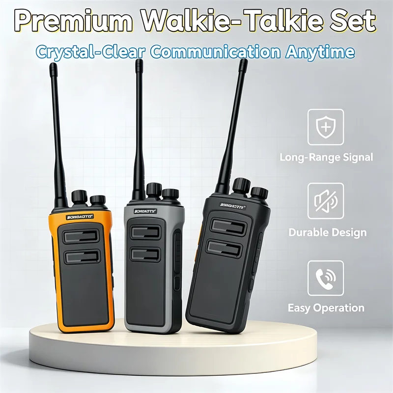 High Power Long Range Waterproof Walkie Talkie UHF 400-470MHz PMR446 16 Channels Rechargeable Handheld Two Way Radio for Camping