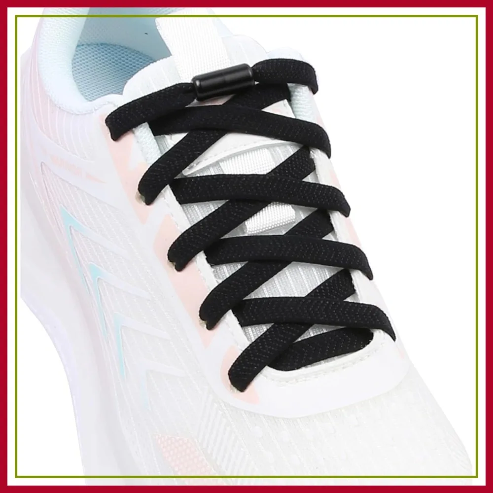 

2 Pairs Elastic No Tie Shoe Laces for Adults and Kids, Tieless Flat Shoelaces for Sneakers
