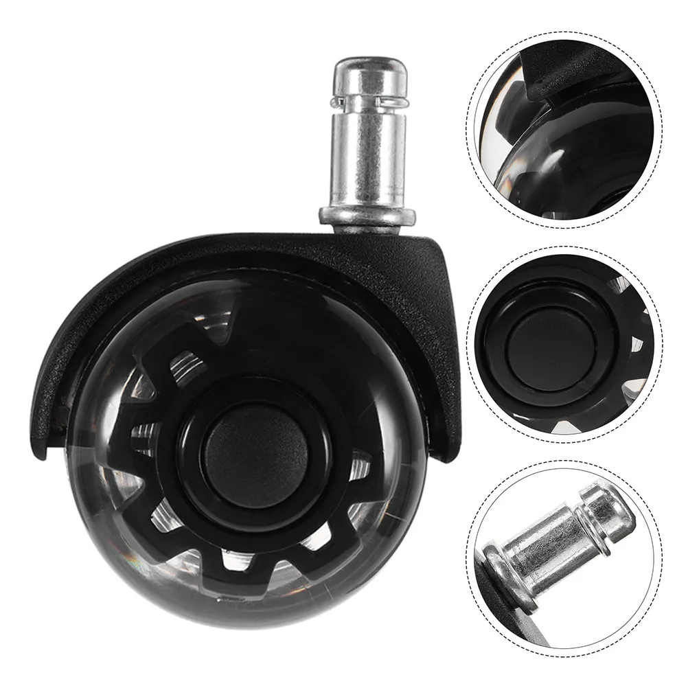 5Pcs Desk Chair Caster Wheels Replacement Heavy Duty Office Computer Chair Casters 360 Swivel Silent Wear-Resistant Castor