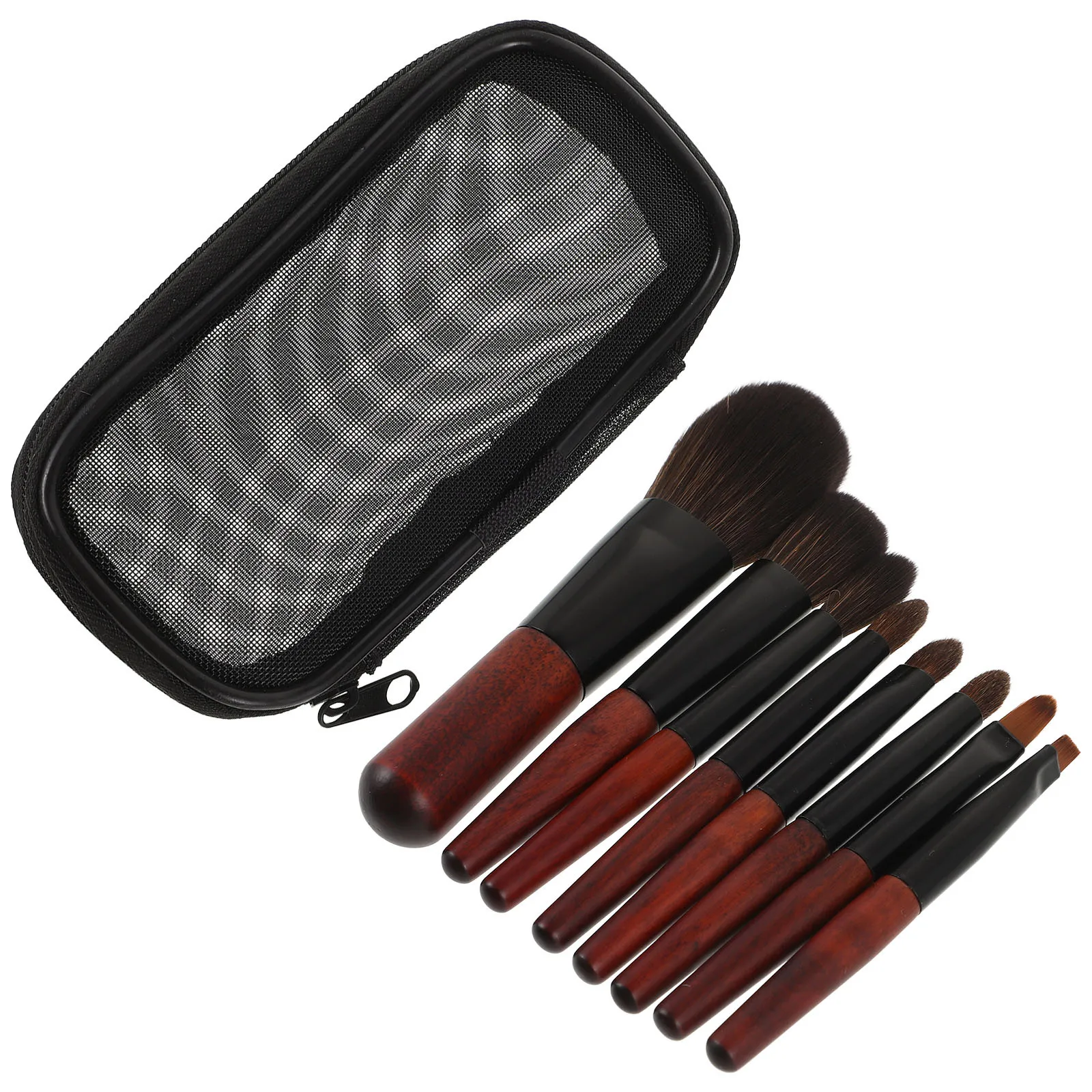 1 Juego de brochas cosméticas, herramientas de maquillaje de viaje ligeras, mango de Metal, cerdas suaves, acabado Natural, aplicación de sombra de ojos facial