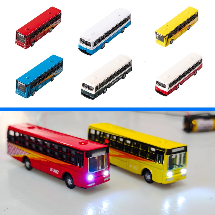 N Scale Model Alloy Model Bus, Sand Table Model Material Display, Handmade DIY Scene Accessories, Railway  Landscape Supplies