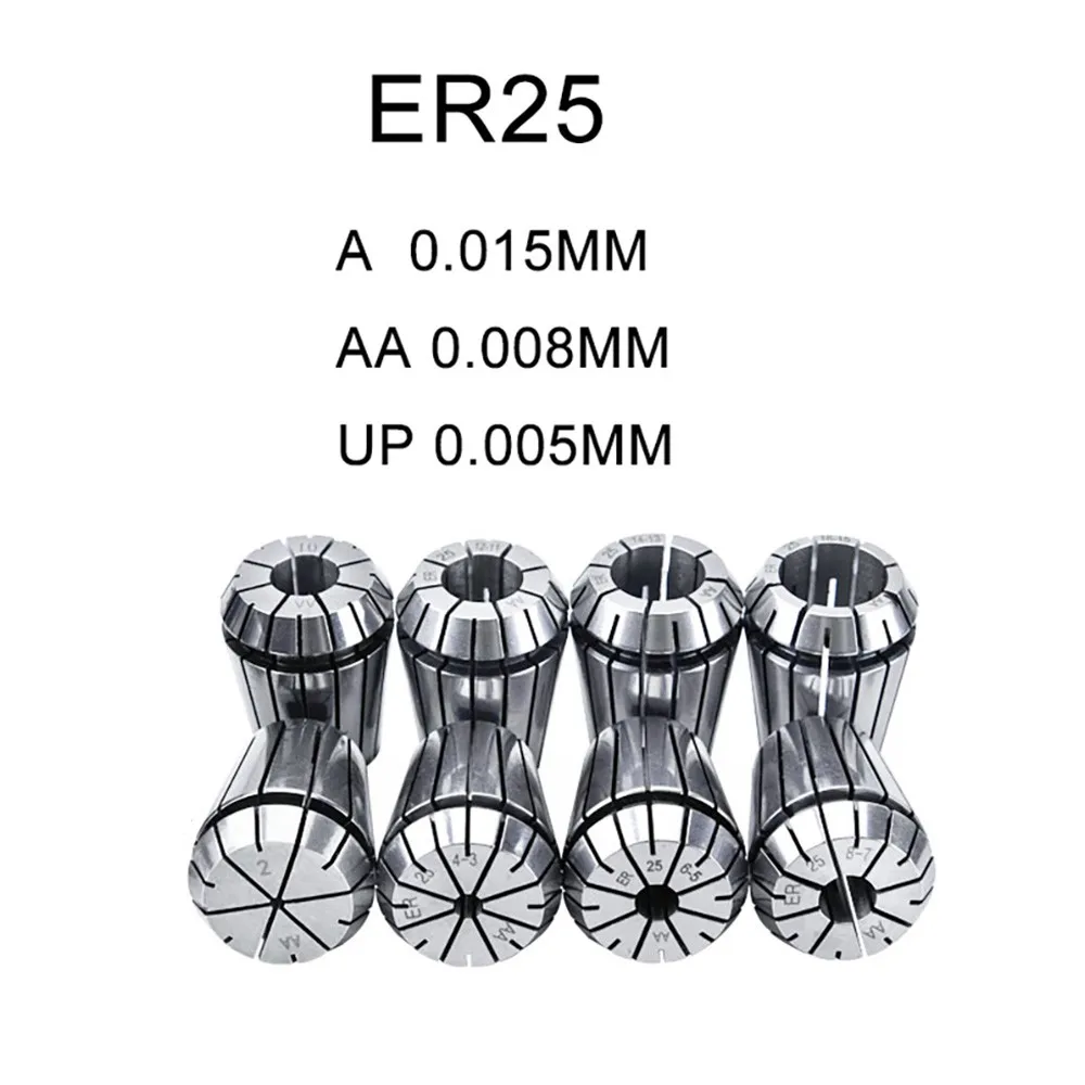 Accuracy 0.008/0.005 Clamp CNC Center Lathe Milling Engraving Machine Spindle Tools ER Spring Stell Collet Chuck ER25