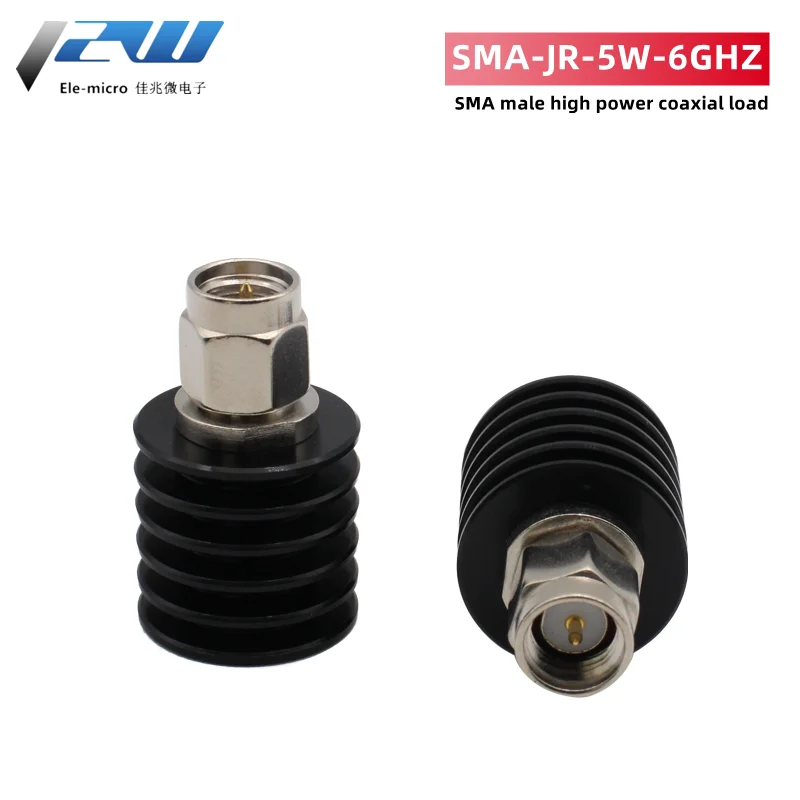 1 PCS SMA Load SMA Male High Power Coaxial Load Connector 5W with Heat Sink DC-6GHZ SMA-J Male Terminal Load Resistance