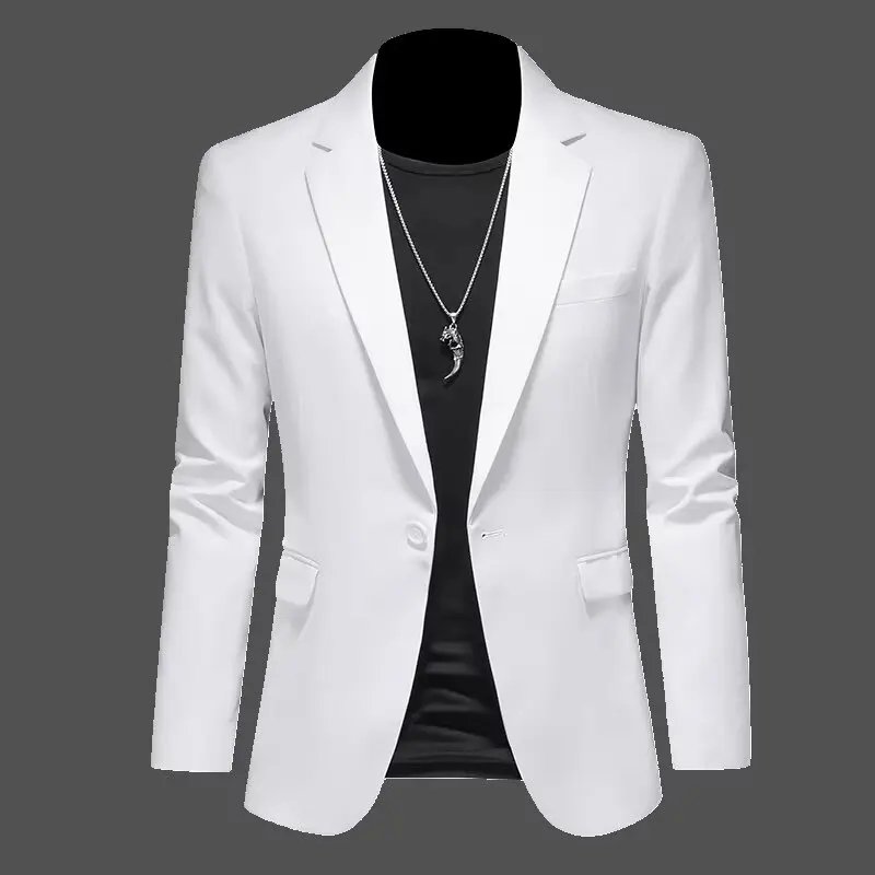 

Busin Casual Men's Suit Jaet Spring Autumn Large Size Single West Profional Formal Double Slit Western Wear Top