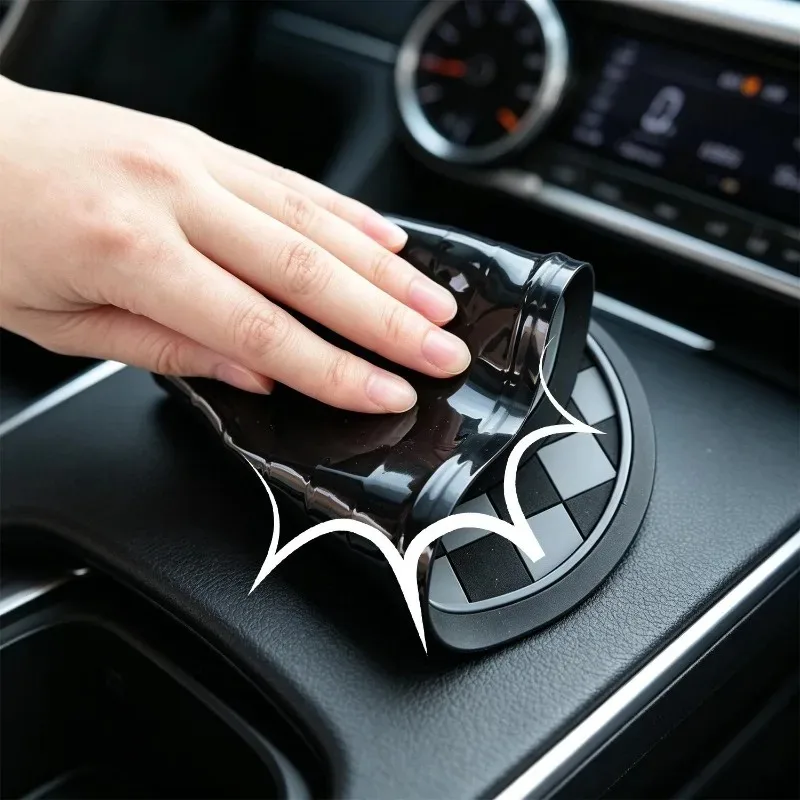 Car Dashboard Anti Slip Mat with Hide Parking Number Plate 360-Degree Rotation Dashboard Phone Holder Car Interior Accessories