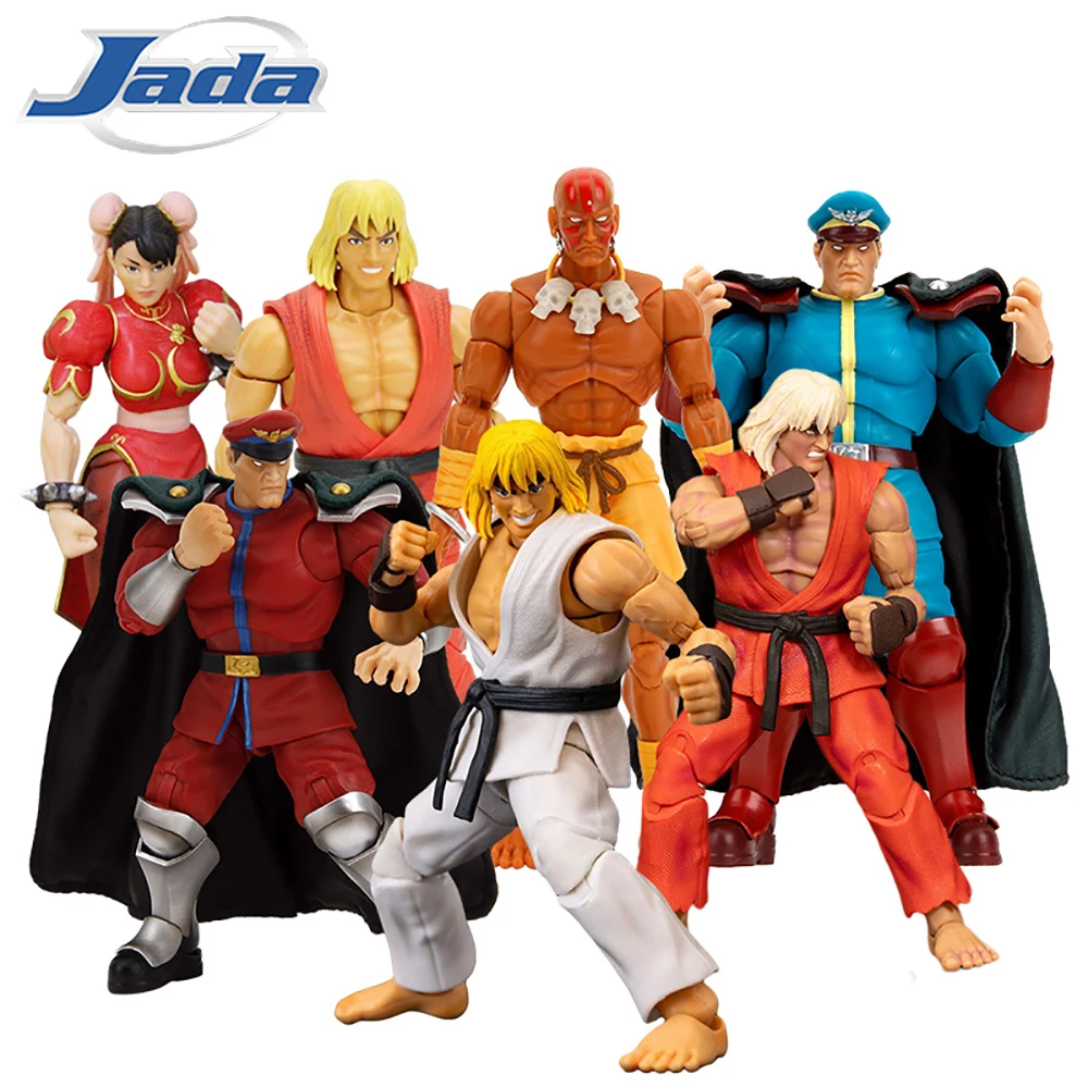 

Genuine Jada Toys 1/12 Street Fighter II 6-inch Action Figures Guile Ken Dhalsim and Bison Poseable Figurines Presents for Boys