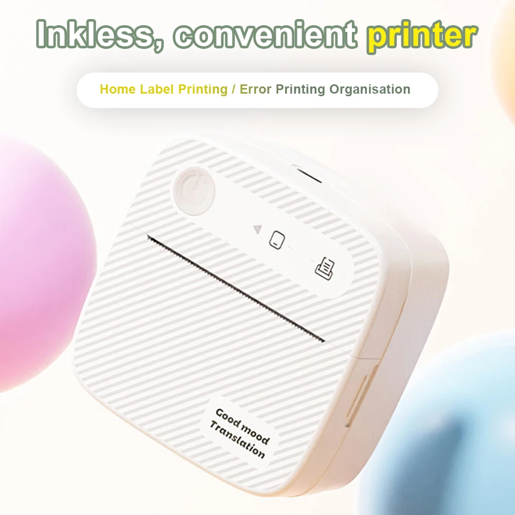 Portable Thermal Printer BT Inkless Wireless Photo Printer Label Printer Mini Sticker Printer for Photo Notes Memo