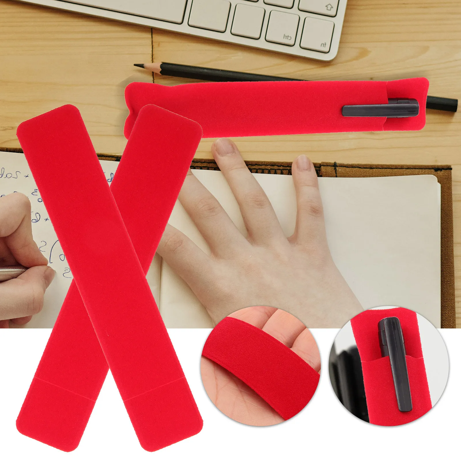 20 قطعة قلم حبر كم الحقيبة حقيبة قلم واحدة تخزين واقية لملحقات أدوات الكتابة المدرسية المكتبية