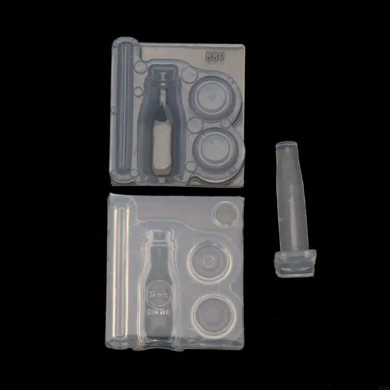 

Handmade Mini Hollow Milk Bottles Cup Straw Silicone Resin Molds Craft Tools